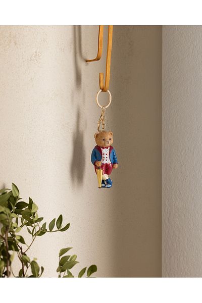 Madame Coco Colin Bear Keychain - Navy/Claret Red