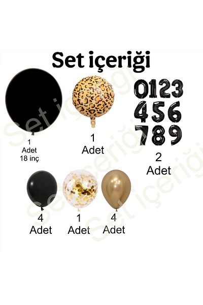 CUGY 26 Years Old Black Leopard Balloon Detail Birthday Special Day Party Celebration Set