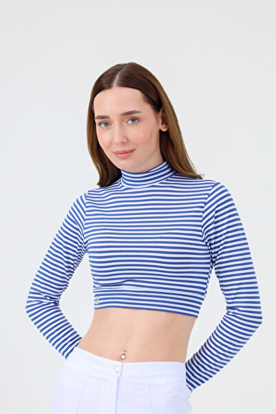 Viridi Medical Fashion BODY CROP CU GÂRĂ PENTRU PĂRĂȘI, CU DUCĂRI, ALB INDIGO