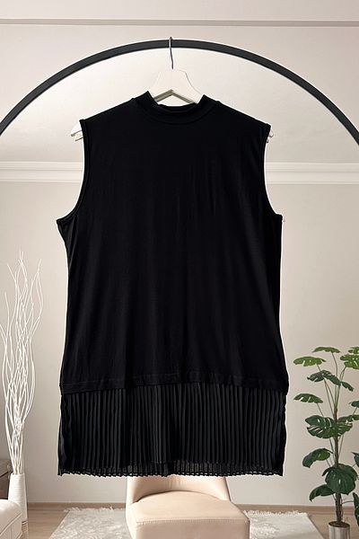 MODAQU Pleated Sleeveless Underwear Black