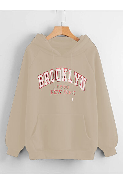 jackallie COPIE - Hanorac unisex Brooklyn cu imprimeu cu glugă