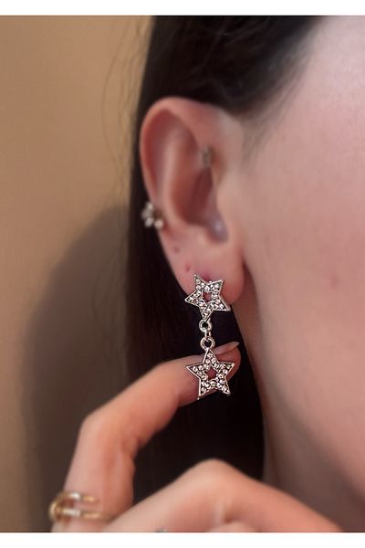 MioArt Row Star Zircon Stone Earrings
