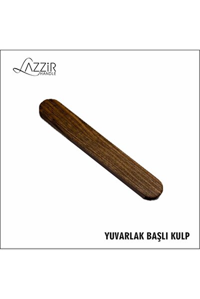 lazzir handle Ahşap Yuvarlak Başlı Kulp (288 MM)-dolap Kulpu Çekmce Kulpu 288 Mm(Ceviz Renk)