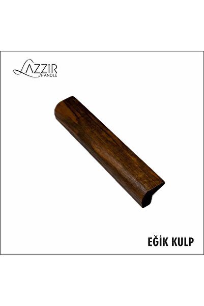 lazzir handle Ahşap Eğik Dolap Kulp (96 MM)- Dolap Kulpu Çekmce Kulpu 96 Mm(Ceviz Renk)