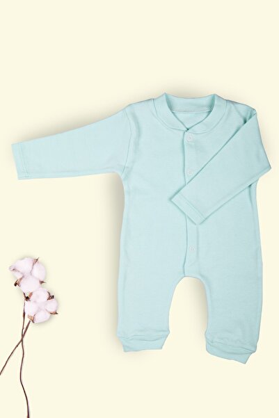 Baby 100% Pamuk Bebek Tulum Çıtçıtlı Unisex Bebek Yumuşak Penye Tulum Manşetl...