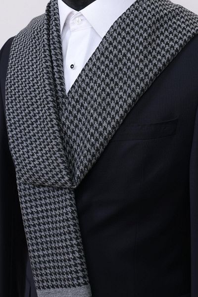 Esgue Black-Grey Double-Sided Houndstooth Patterned Viscose Camisole