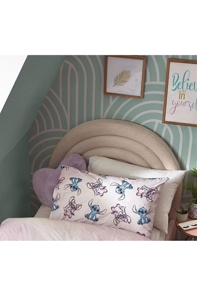Zorluteks Stitch Pink And Lilo με μοτίβο 100% βαμβακερό ύφασμα 1 τεμάχιο μαξιλαροθήκη 50x70 cm