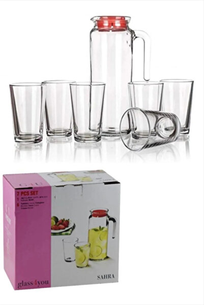 Masaf Home Paşabahçe Sahra Su Takımı 7 Parça Sürahi Takımı Bardak Top 2200 ML