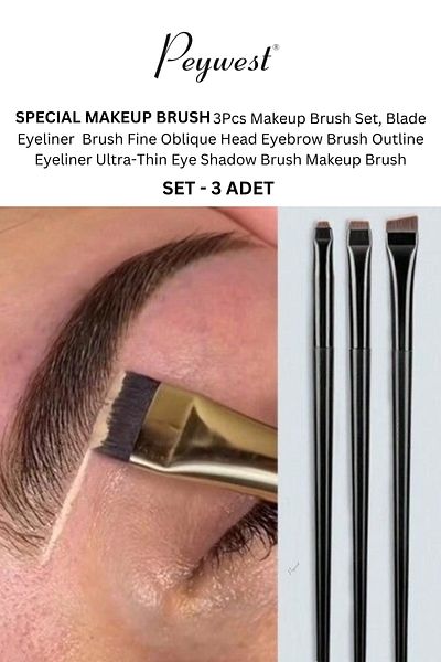 PEYWEST Eye and Eyebrow Makeup Brush Set 3 Pieces Professional Product
