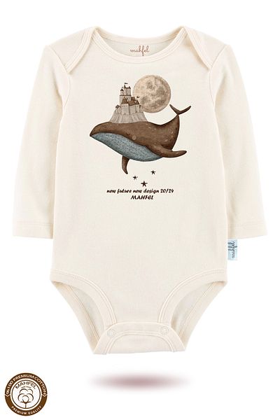 MAHFEL 2-Piece 100% Cotton Organic Printed Snap Fastener Baby Bodysuit