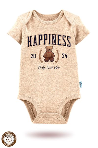 MAHFEL 100% Cotton 3-Piece Organic Printed Snap Fastener Baby Bodysuit