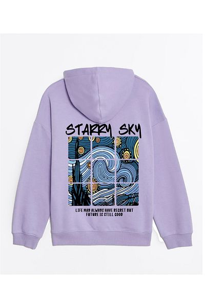 Let's Wear Компактен суитшърт с принт Starful Sky Premium, размер 3-та прежда, за момичета