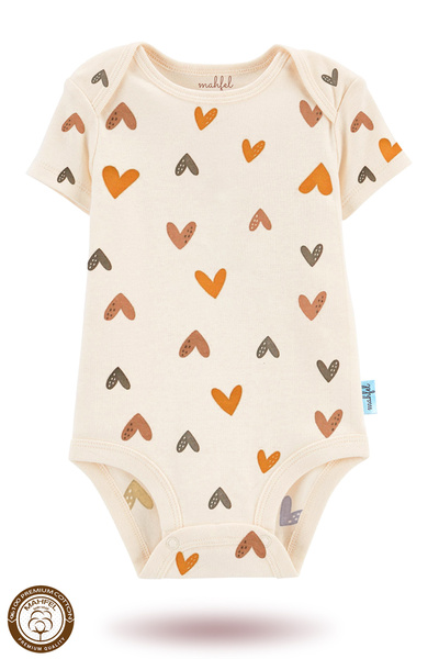 MAHFEL 100% Cotton 3-Piece Organic Printed Snap Fastener Baby Bodysuit