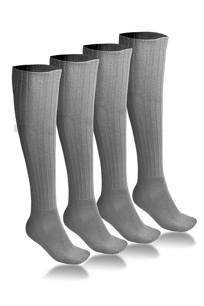 CİHO Ciho Socks 4 - Women's Gray Winter Woolen Boots, Double Long Below the Knee, Soft Touch Sleep Socks