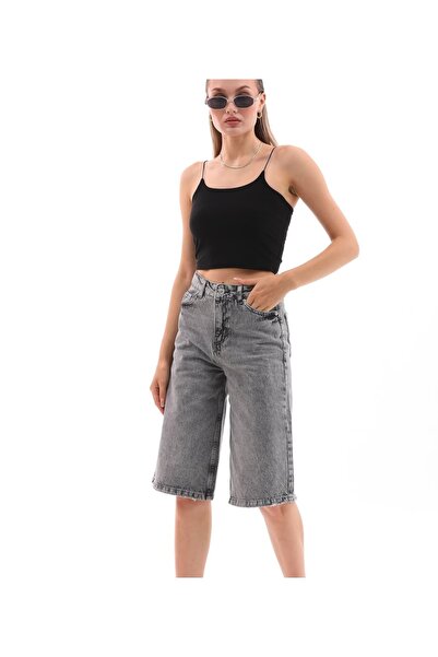 DENİKK Yudoowear, Women's Black Rodeo Jeans Bermudas Short