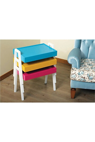 yodis Mutfak Taburesi Servis Sehpası Tepsi Model 3'lü Zigon Sehpa- Çay Sehpası - Kahve Sehpası