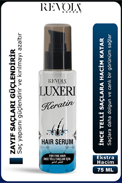 REVOLA EXPERT Luxeri Keratin Saç Serumu, ince telli saçları güçlendirir, haci...