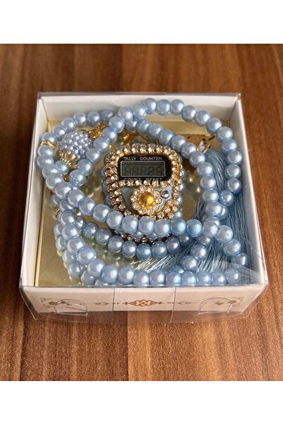 çeyizlik setim Stoned Chanting and Pearl Prayer Beads Set Gift Chanting Counter