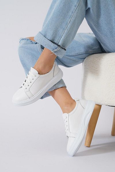 Moda Pie Pantofi de damă Beneet Bound alb din piele naturală