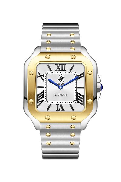 Beverly Hills Polo Club BEVERLY HILLS POLO CLUB BP3729X.230 Men Analog Display Watch & Metal Strap Silver/Gold