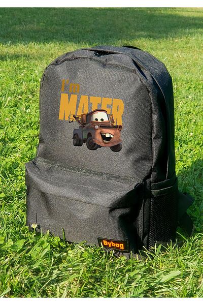 BYBAG Mcqueen Mater Cars Printed - Unisex Black Backpack