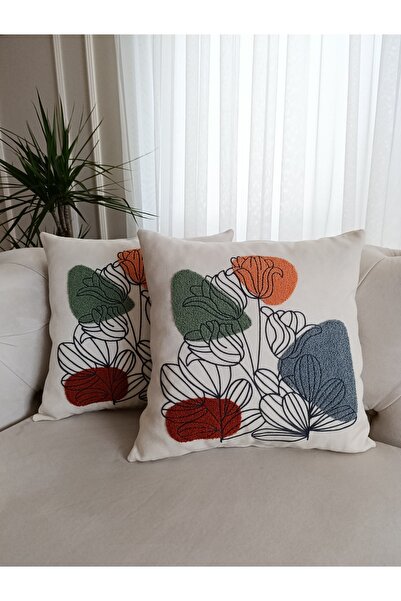 Home Σετ 2 Καλύμματα Μαξιλαριών με Κέντημα Punch - Πολύχρωμο Μοντέλο