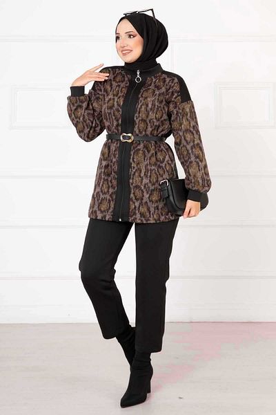 EBRUTESETTÜR Leopard Garnished Zippered Set