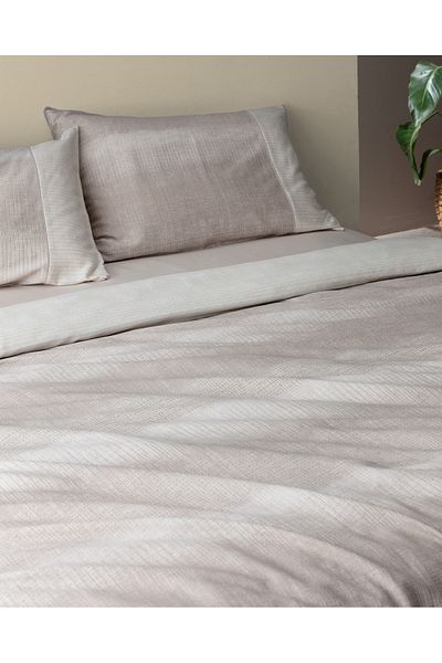 Madame Coco Adelya Single 100% Cotton Madame Coco Crep Printed Duvet Cover Set - Beige