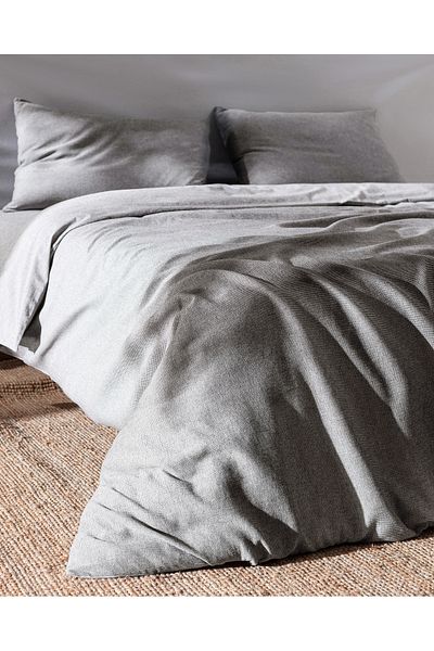 Madame Coco Anthracite Nuage Single Duvet Cover Set - 100% Cotton Yarn