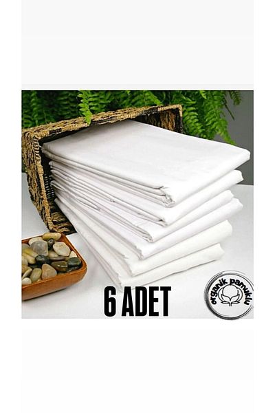 mihriban White Ranforce Cotton Double Bed Sheet - 220X240Cm (6Pcs)