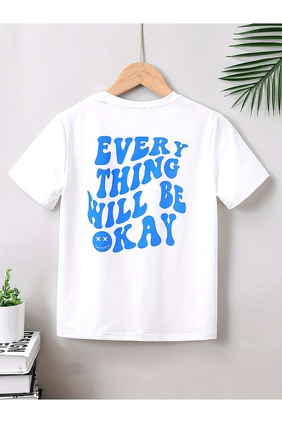 Let's Wear Κάθε πράγμα θα πάνε καλά Μπλουζάκι με κοντό μανίκι με στάμπα, άνετο μπλουζάκι με στρογγυλή λαιμόκοψη