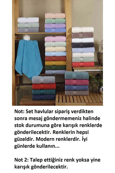 Hobby Set of 6 Hobby Colorful Hand-Face Towels - Assorted Colors (50X100)