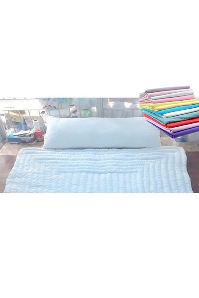 Mandaş 50x130 Natural Cotton Long Pillow - Wife and Husband Pillow