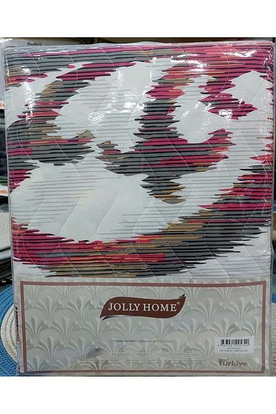 JOLLY HOME Set cuvertură de pilota matlasată dublă 4 anotimpuri-arya Fuchsia