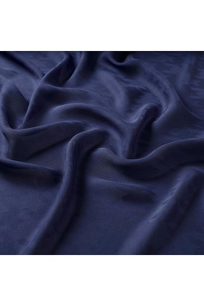 ipekevi Σάλι μονόγραμμα με μοτίβο λοστός - Navy Blue