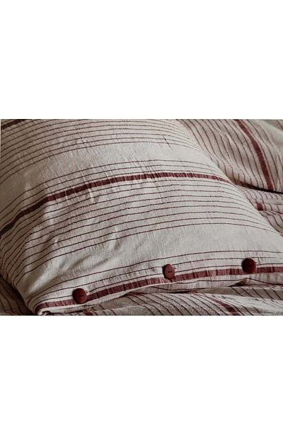 Şaheser 100% Organic Cotton Natural Double Duvet Cover Set-Avva Burgundy