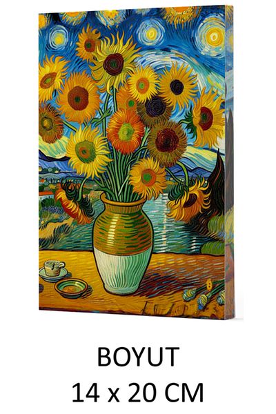 Dokuz Yayınları VIVAGO ART VAN GOGH SUNFLOWERS ΣΤΡΑΓΓΙΣΜΕΝΟ ΣΗΜΕΙΩΜΑΤΑ 14 x 20 CM ΥΦΑΣΜΑΤΙΚΗ ΤΣΑΝΤΑ ΔΩΡΟ ΚΩΔΙΚΟΣ 10