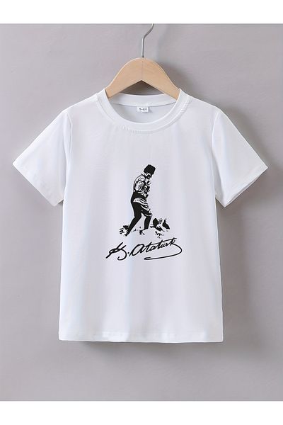 Let's Wear Ataturk κοντομάνικο μπλουζάκι για ειδική ημέρα, άνετο μπλουζάκι με στρογγυλή λαιμόκοψη