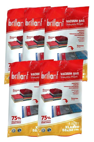 Brillant Xlarge Size 55X90 Vacuum Scrap - Set of 5