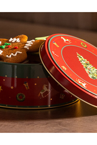 Madame Coco Bonni Yuvarlak Metal Kutu - Küçük Boy - Kırmızı