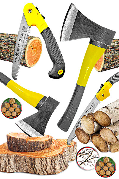 PROXTECH Profesyonel Seti Fiber Saplı Balta Nacak Kamp Odun Kesme Katlanır Bu...