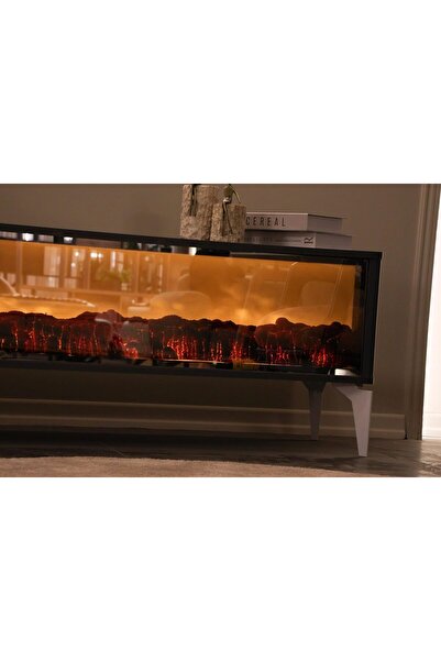 MeGulart Şömineli Televizyon Ünitesi Full Şömine Görünümlü 170 Cm