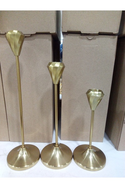 Decovio 3'Lü Metal Eskitme Model Mumluk