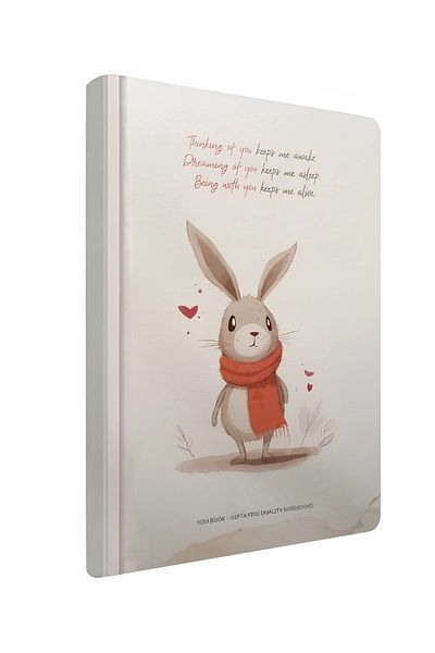 Gıpta Rabbit Concept 13X21Mm 96 Sheets Striped Stitched Hard Cover You Book Notebook - 1 Piece