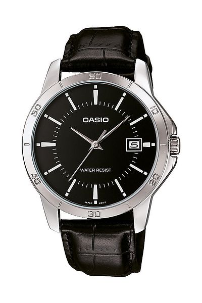 Casio Case Silver Cord Black Color Men's Wristwatch