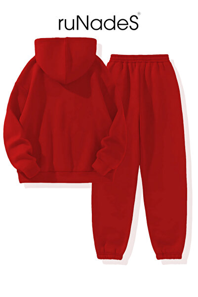 ruNadeS Men's Cotton Kangaroo Pocket Elastic Leg Sweatpants Set - Casual