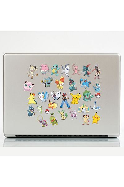Ororabutik Σετ αυτοκόλλητων Pokemon Anime 61 τμχ - Σετ αυτοκόλλητων Scrapbook Bullet Journal