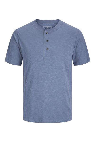 Jack & Jones Premium T-Shirt mit einfarbigem Mandarin-Kragen