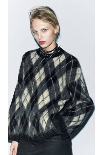 D'RECCY Pulover cu modele de limbaj spațial pentru femei