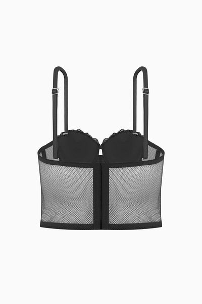 Wonna Bustieră din dantelă cu umplutură moale Push Up, Rosali 2501 Fashion Black